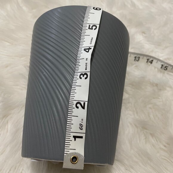 New condition, 6 inch tall, 5.5 inch opening Gray ceramic planter pot - Picture 4 of 10